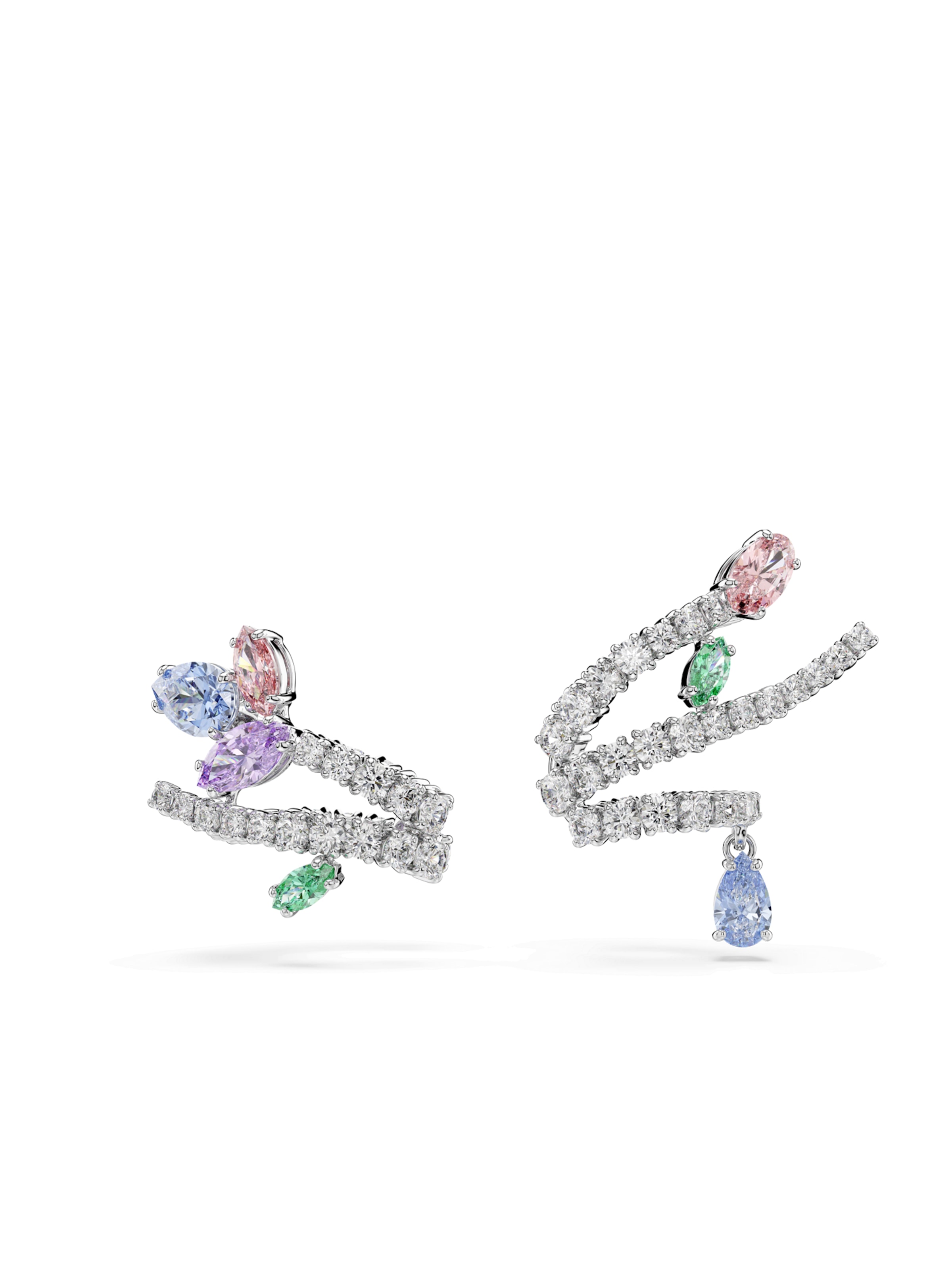 Swarovski Ohrringe in opal / limette / rosa / silber, Produktansicht