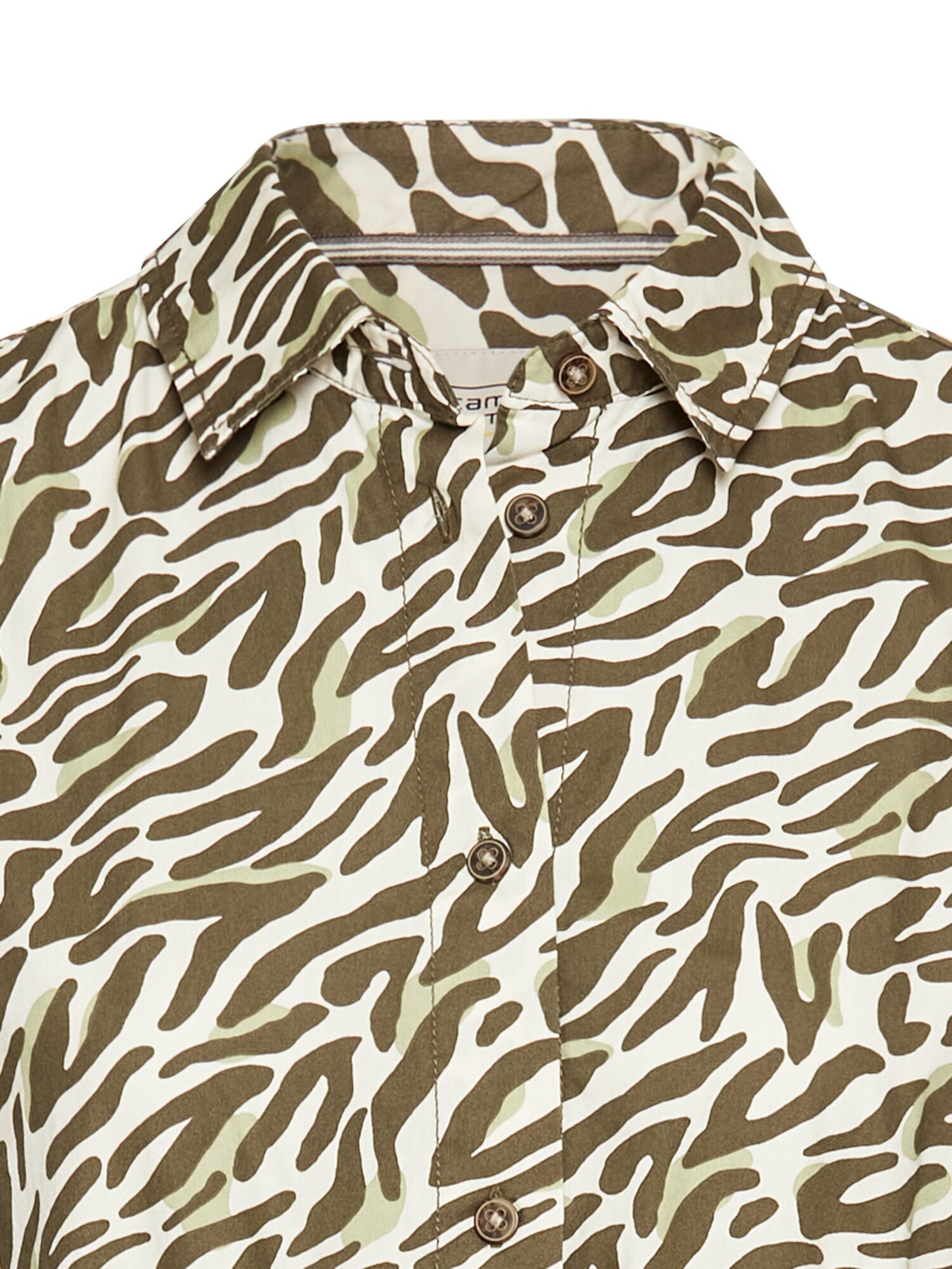 CAMEL ACTIVE Langes Hemdblusenkleid mit Allover-Print in Grün