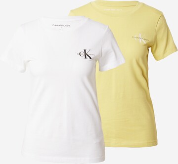 T-shirt Calvin Klein Jeans en jaune : devant