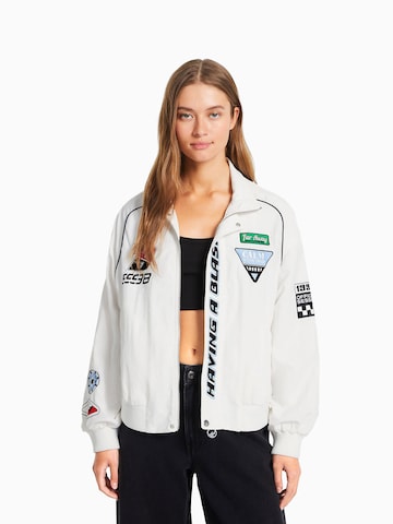 Bershka Between-season jacket in White: front