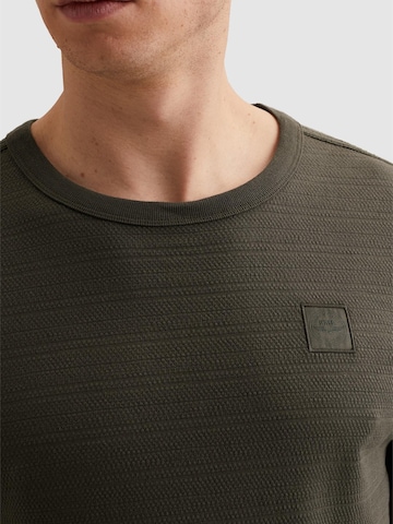 PME Legend T-shirt 'T-shirt with jacquard stripe pattern' i grön