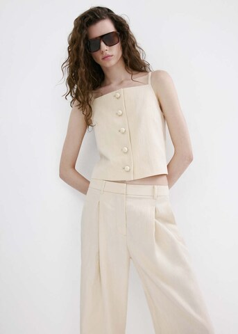 MANGOWide Leg/ Široke nogavice Hlače na crtu 'Bonnie' - bež boja