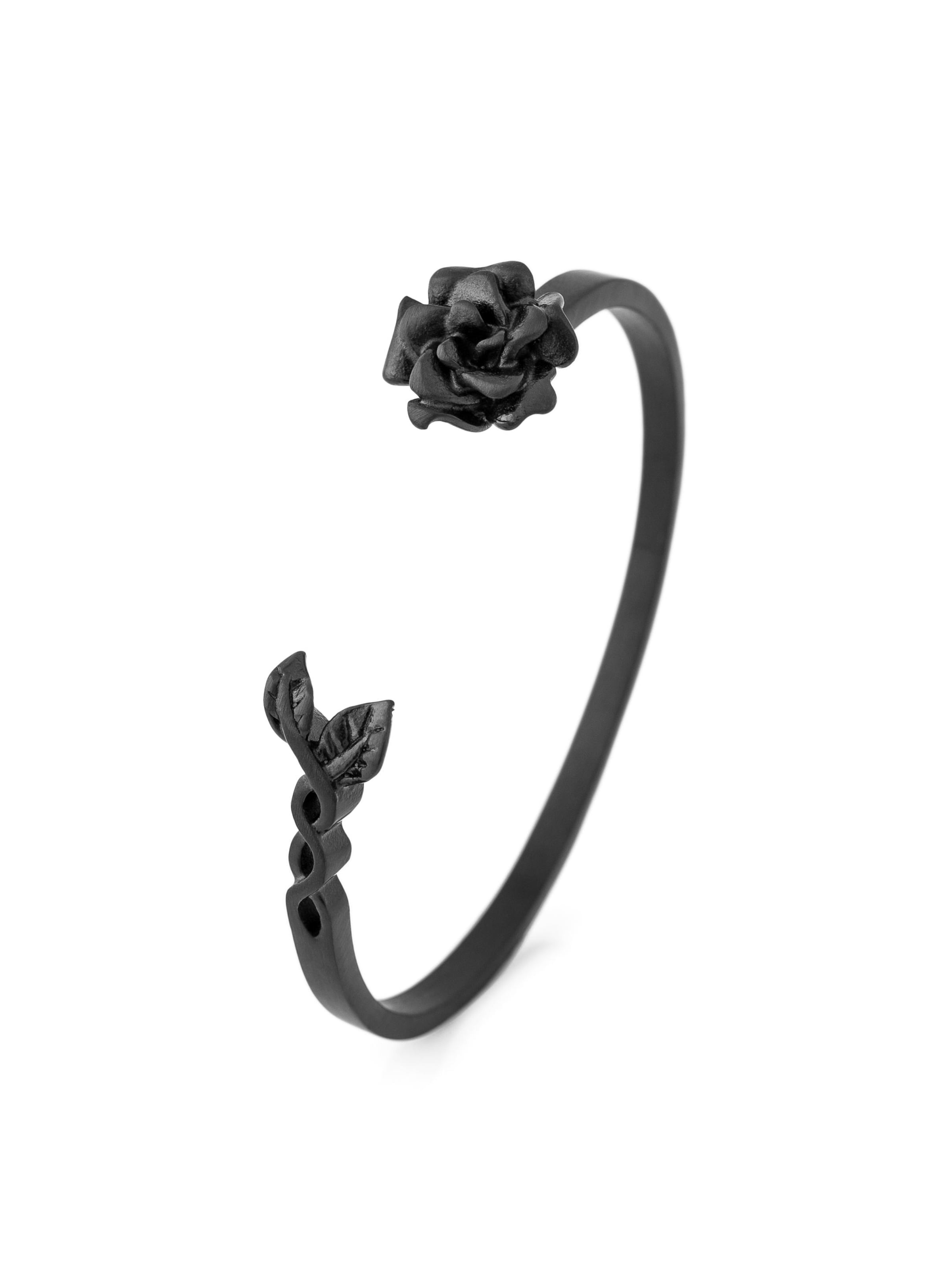 Akitsune Bracelet 'Rosa' in Black: front