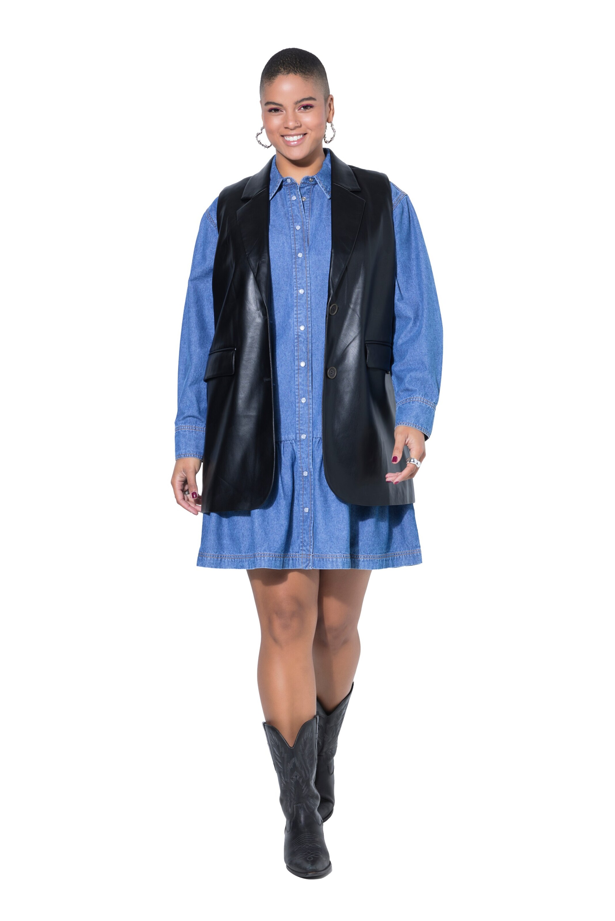 Studio Untold Bodywarmer in Zwart: voorkant