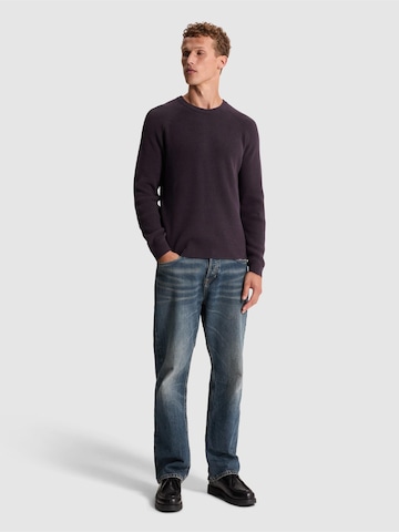 CAST IRON - Jersey 'Pullover with two-tone rib texture and raglan sleeves' en lila