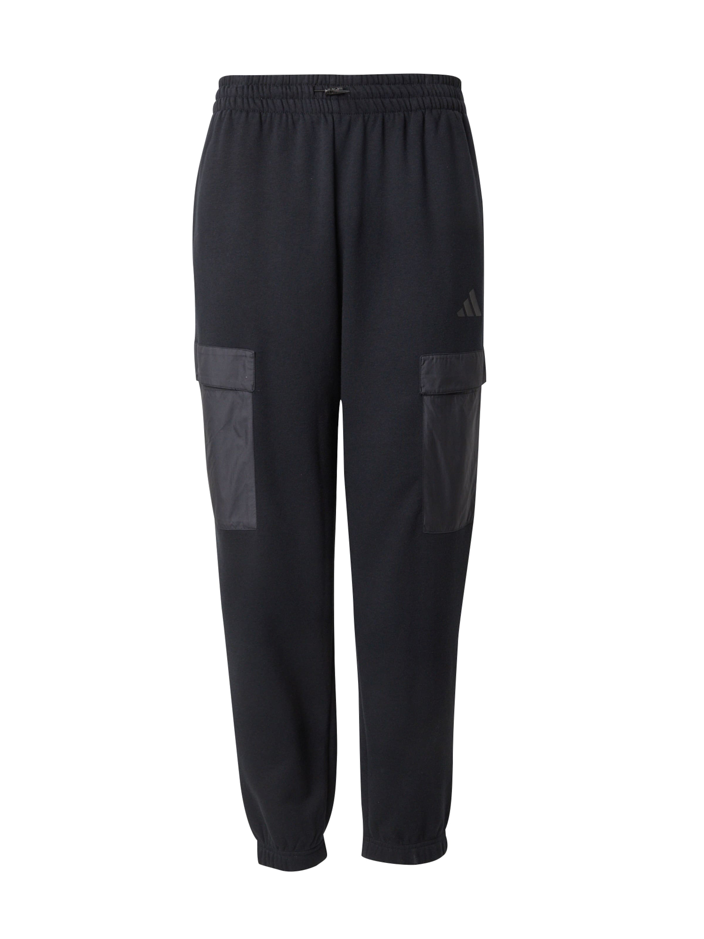 ADIDAS SPORTSWEAR Tapered Sportsbukser i sort: forside