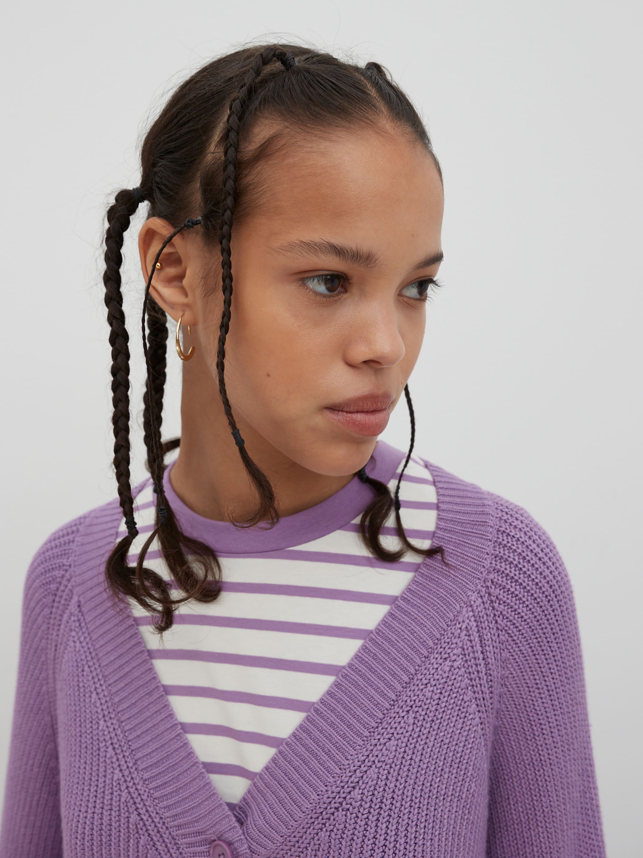 EDITED Producten Gebreid vest 'Vivienne' Lila