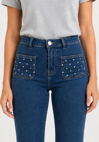 Coupe slim Jean Elara en bleu
