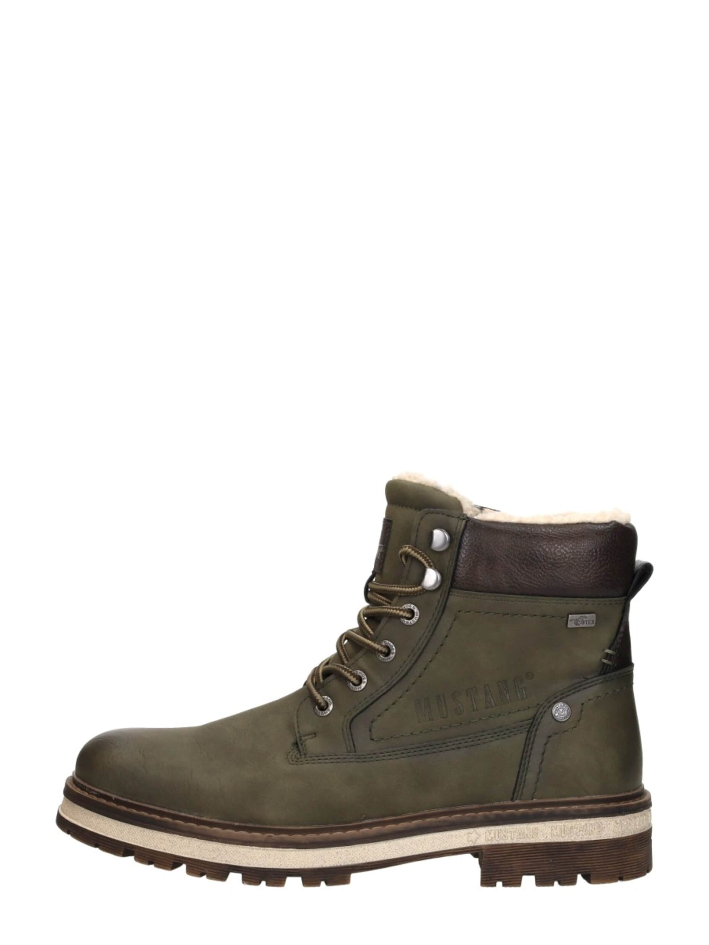 MUSTANG Lace-Up Boots 'Veterschoenen Hoog' in Green: front