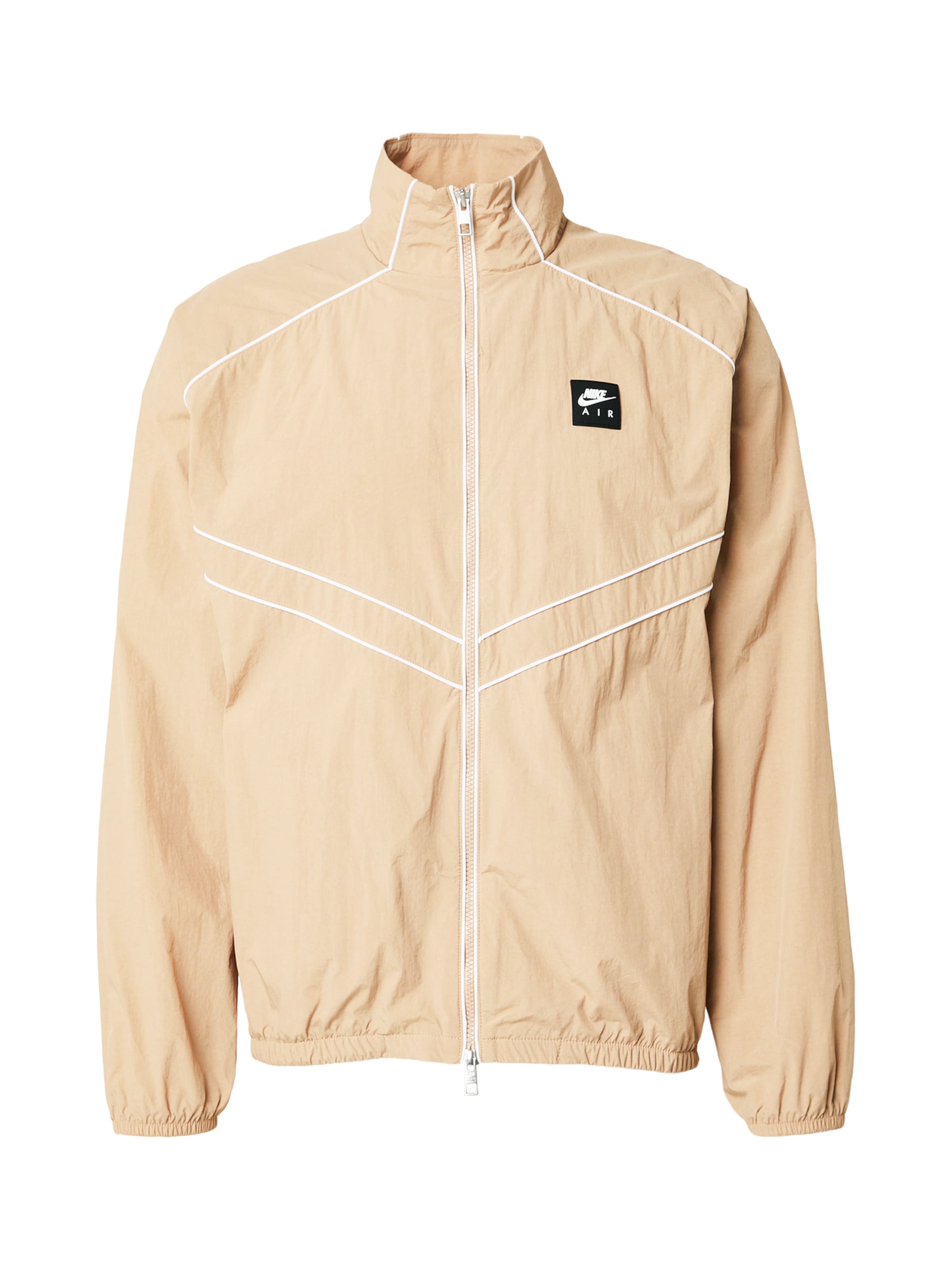 Nike Sportswear Starpsezonu jaka 'Air' pieejams XS, krāsa - bēšs / melns / balts, Preces skats