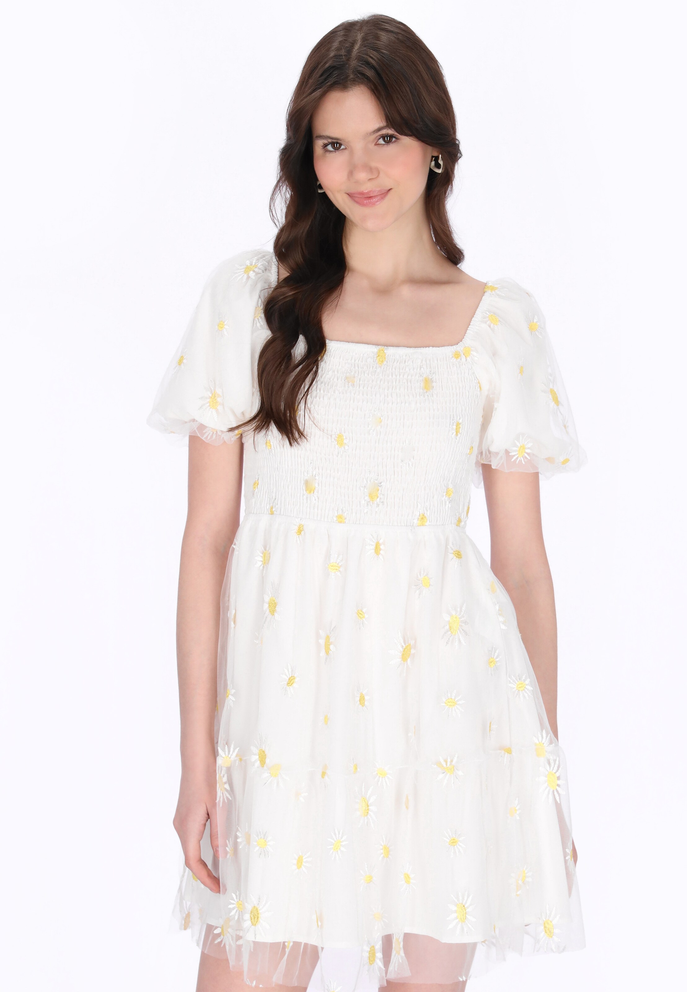 MYMO Jurk in Wit: voorkant