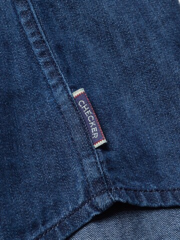 Coupe regular Chemise ' Dynasty Denim ' Checker en bleu