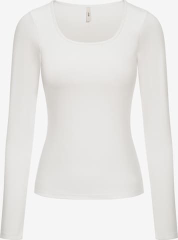 cfab (formerly creamy fabrics) Top 'Cotton Long Sleeve mit integriertem Wireless Bra' in Weiß: Vorderseite