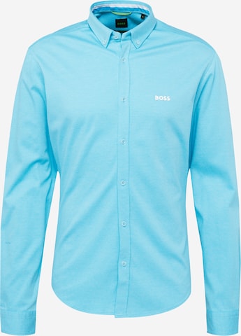 BOSS Green Button Up Shirt 'BIADO' in Blue: front