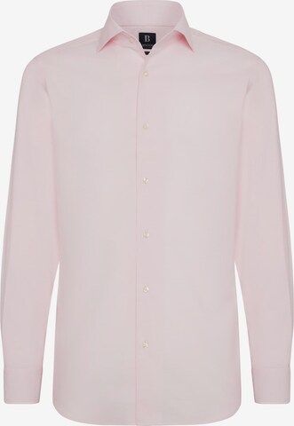 Coupe regular Chemise business 'Dobby' Boggi Milano en rose : devant