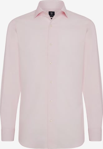 Coupe regular Chemise business 'Dobby' Boggi Milano en rose : devant