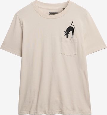 Superdry Shirt 'Psychic Readings' in Beige: voorkant