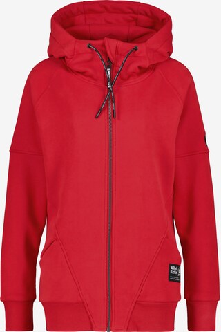 Alife and Kickin Zip-Up Hoodie 'MariaAK' in Red: front