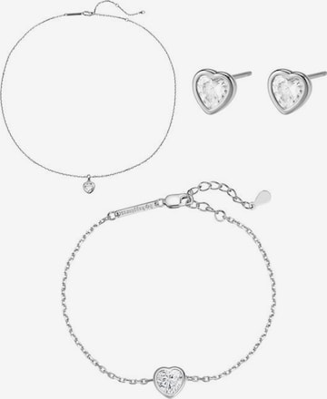 Hey Happiness - Conjunto de joyería 'Shine Heart' en plata: frente