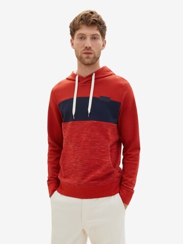 sarkans TOM TAILOR Sportisks džemperis: no priekšpuses