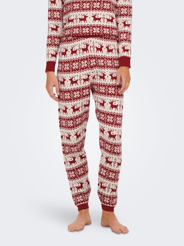 ONLY Tapered Pyjamahose 'Xmas' in Rot