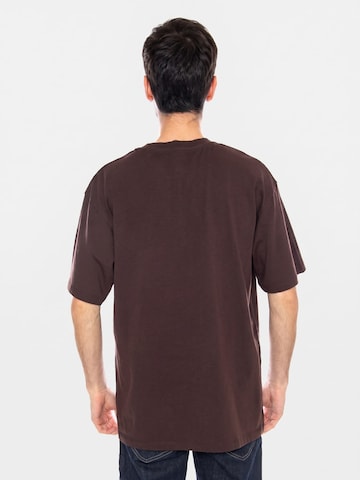 EDWIN Shirt 'Oversize Basic TS Coffee Bean' in Brown