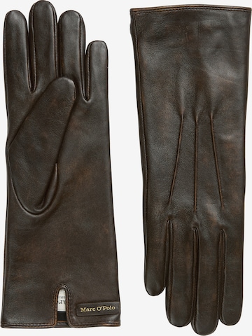 Marc O'Polo Vingerhandschoenen in Bruin: voorkant
