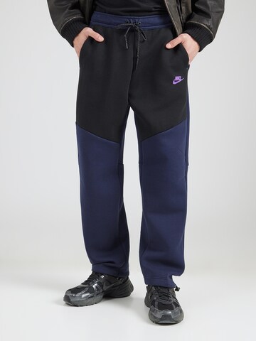 Nike Sportswear Свободный крой Штаны 'TECH FLC' в Синий: спереди
