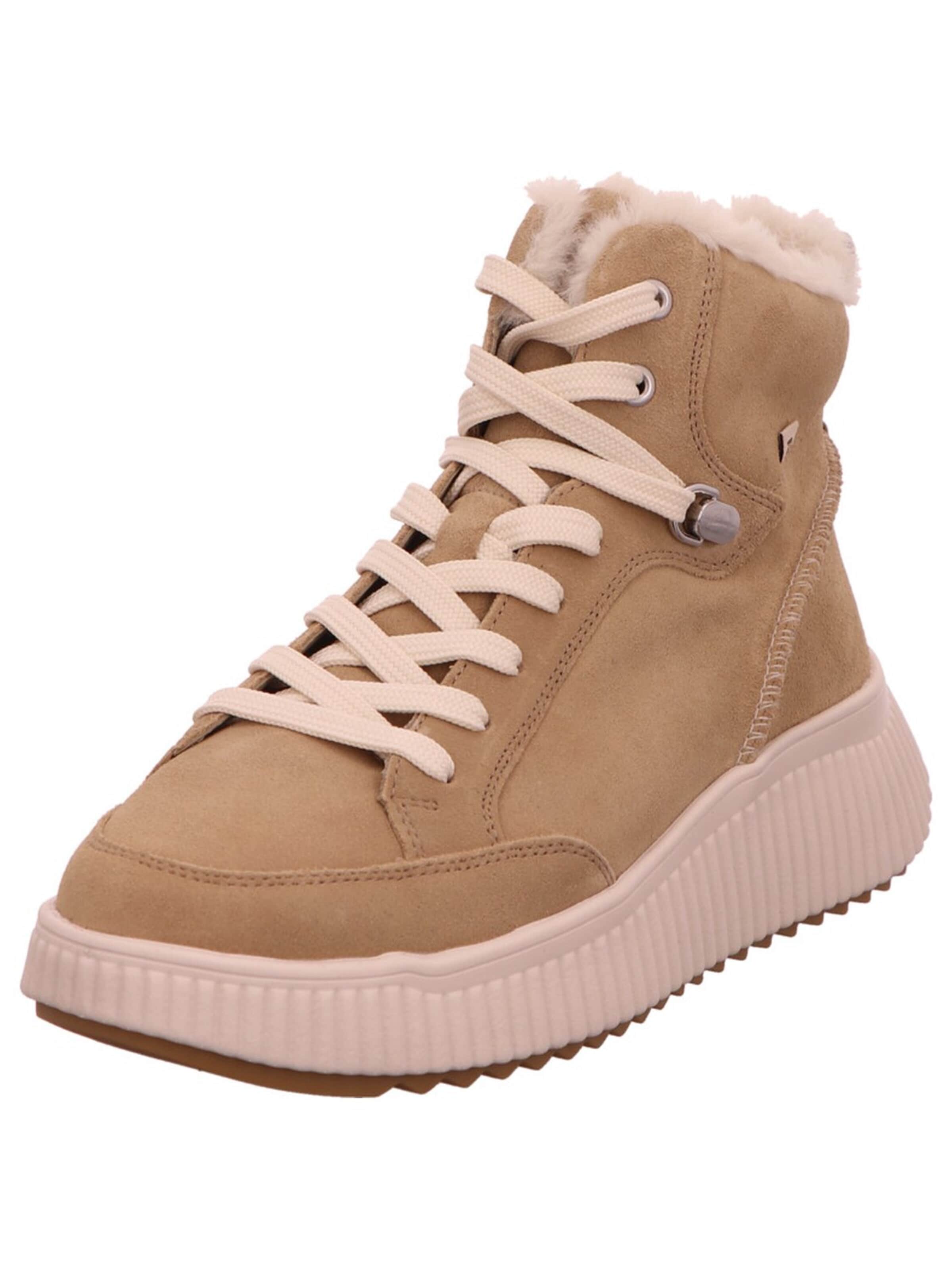 Rieker - Botines con cordones 'Stiefel Damen W1771-62 Leder-Mix in beige' en beige: frente