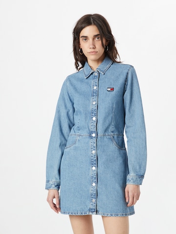 Tommy Jeans Blousejurk in Blauw: voorkant