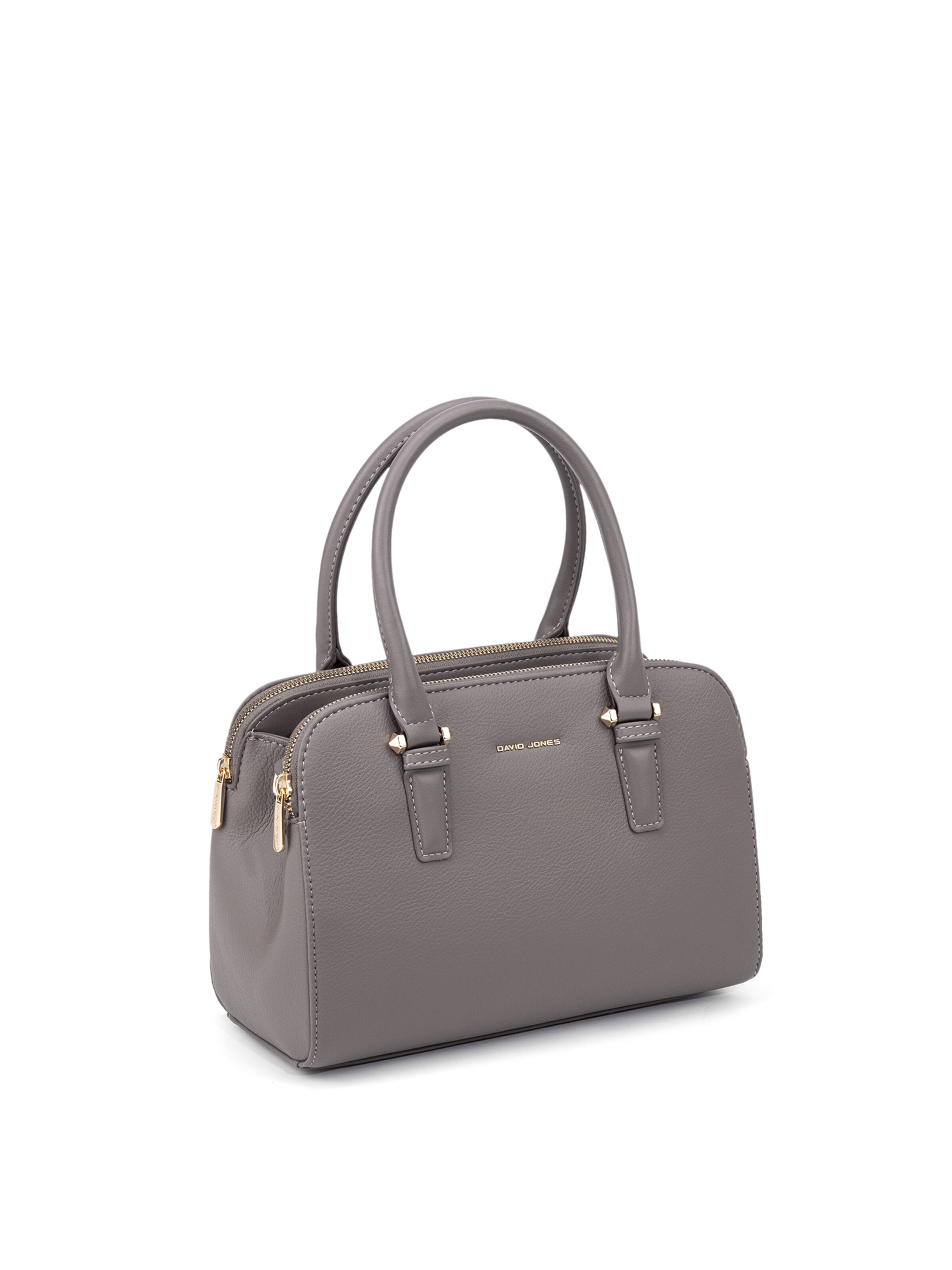 Borsa a mano 'Borsa a Mano Vegan Leather con Zip e Tracolla Rimovibile - David Jones' di David Jones in grigio