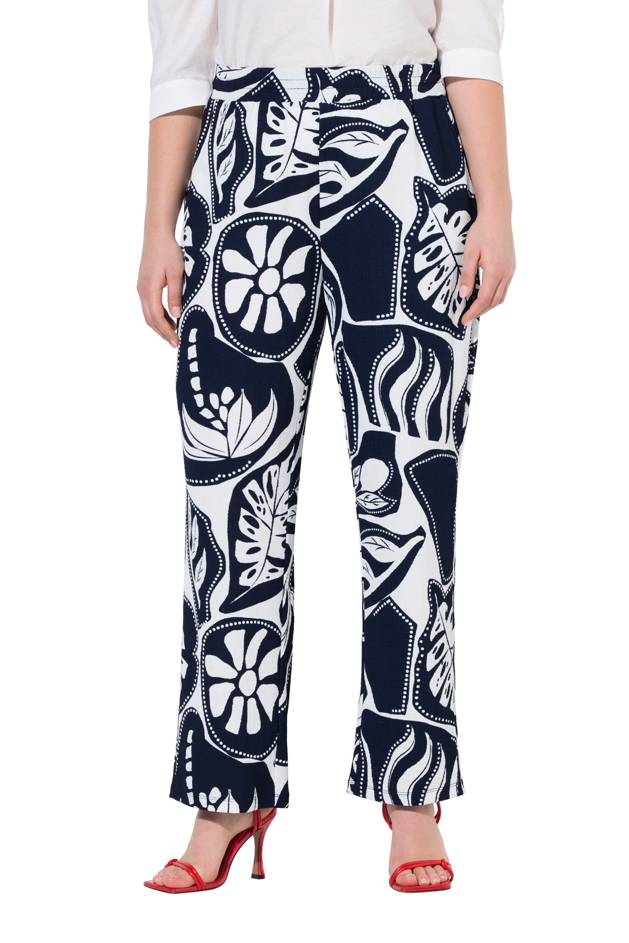 Ulla Popken Wide leg Pants in Black: front