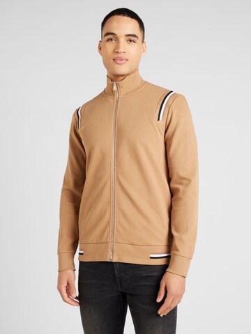 BOSS Zip-Up Hoodie 'Shepherd66' in Beige: front