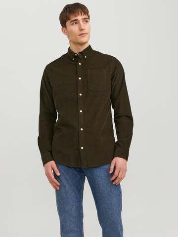 JACK & JONES Slim fit Button Up Shirt in Green: front