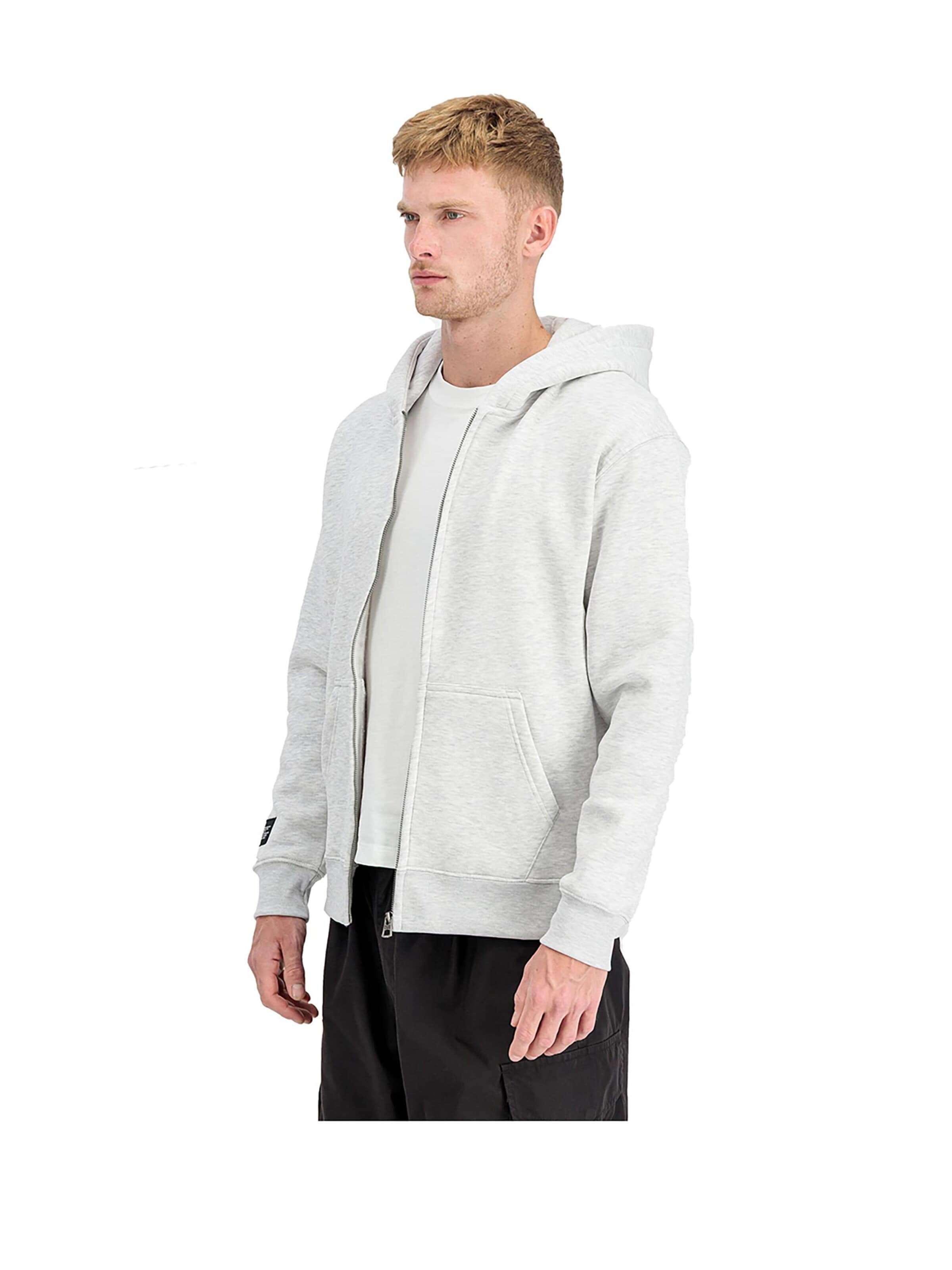 ALPHA INDUSTRIES Sweatjacke in Grau: Vorderseite