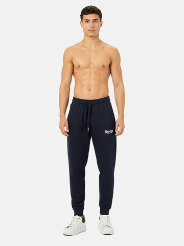 Boxeur des Rues Regular Sports trousers 'Herren Jogginghose Boxeur des Rues mit gewebtem Kordelzug-Label, Marineblau, Kleines weißes Logo, Baumwolle' in Blue