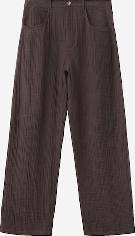 MANGO Loosefit Housut 'CALELLA' värissä ruskea: etupuoli