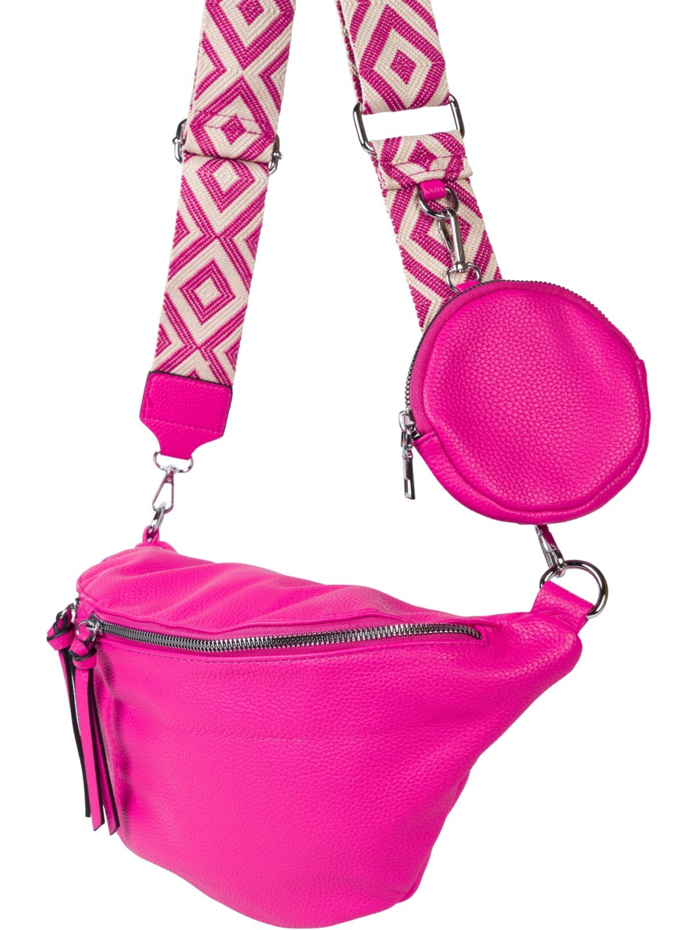 styleBREAKER Crossbody bag 'Halbmond Crossbody Bag Set 3-Teilig' in Pink