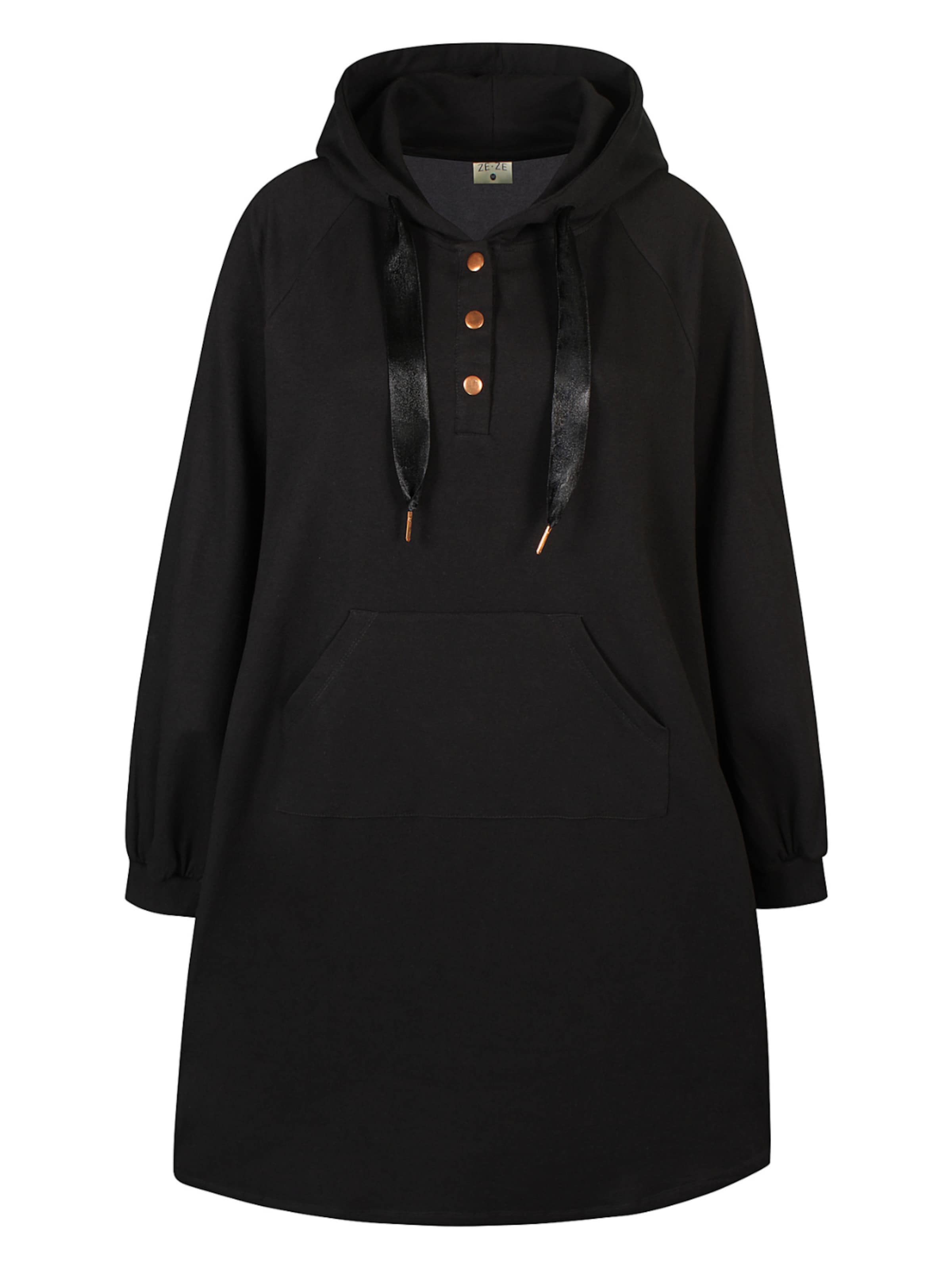 ze-ze Jurk 'Elsa 7' in Zwart: voorkant