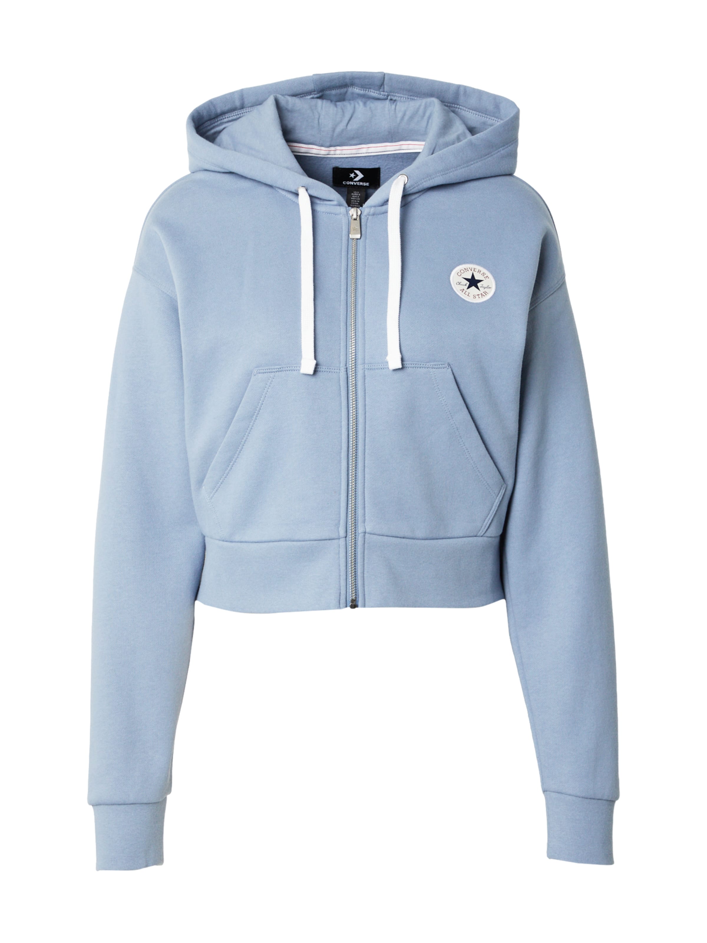CONVERSE Кофта на молнии в Синий: спереди