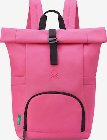 Delsey Paris Backpack 'x United Colors of Benetton BE' in Pink: front