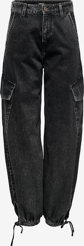 ONLY Tapered Cargo Jeans 'Pernille' in Black: front