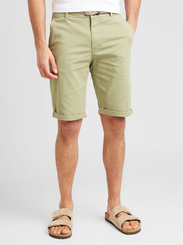 Coupe slim Pantalon chino 'Superflex' Lindbergh en vert : devant