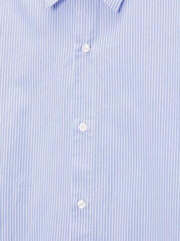 Pull&Bear Comfort fit Button Up Shirt in Blue