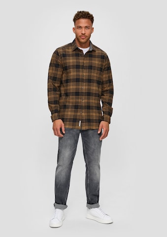 s.Oliver Regular fit Button Up Shirt in Brown