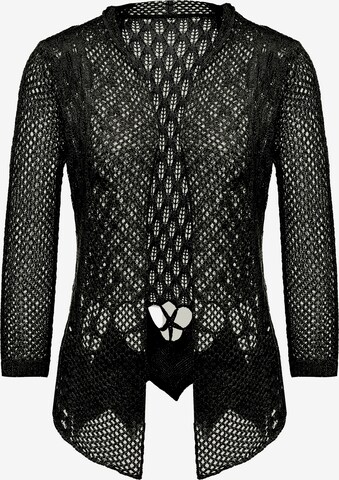 isha Knit Cardigan in Black: front