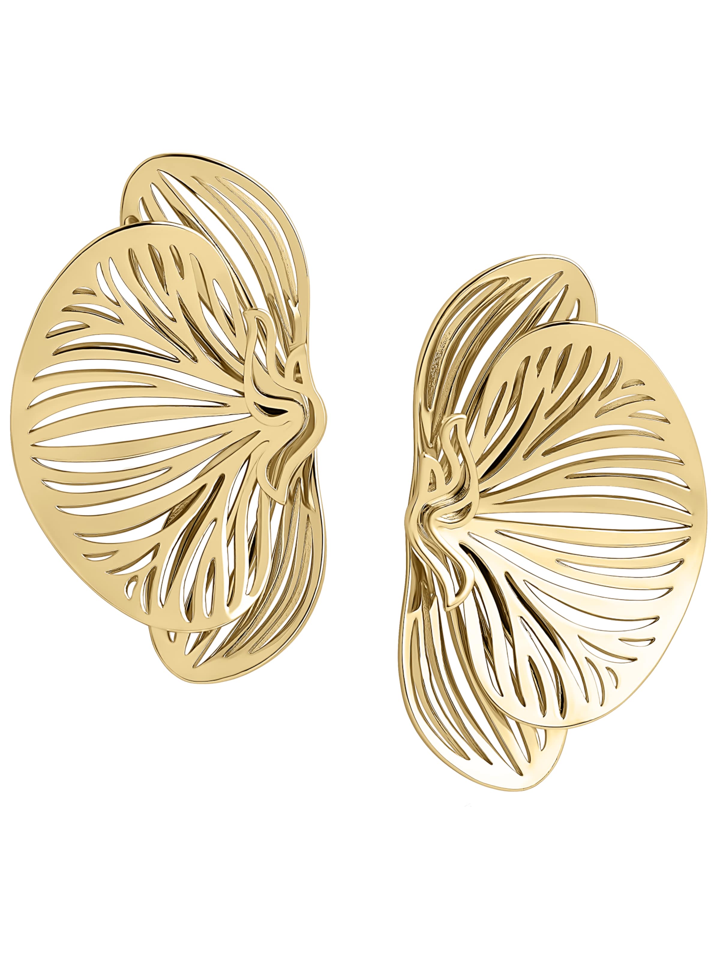 CLASSYANDFABULOUS Jewelry Ohrringe 'Orchid'‌‌‌‌‌‌‌‌ in Gold: Vorderseite