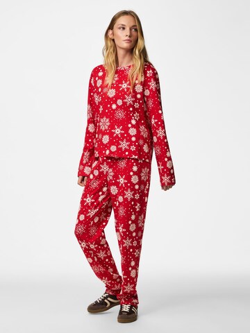 PIECES Pyjamas 'PCNaya X-Mas' i rød