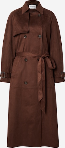 noar studios Демисезонное пальто 'SUEDE COAT' в Коричневый: спереди