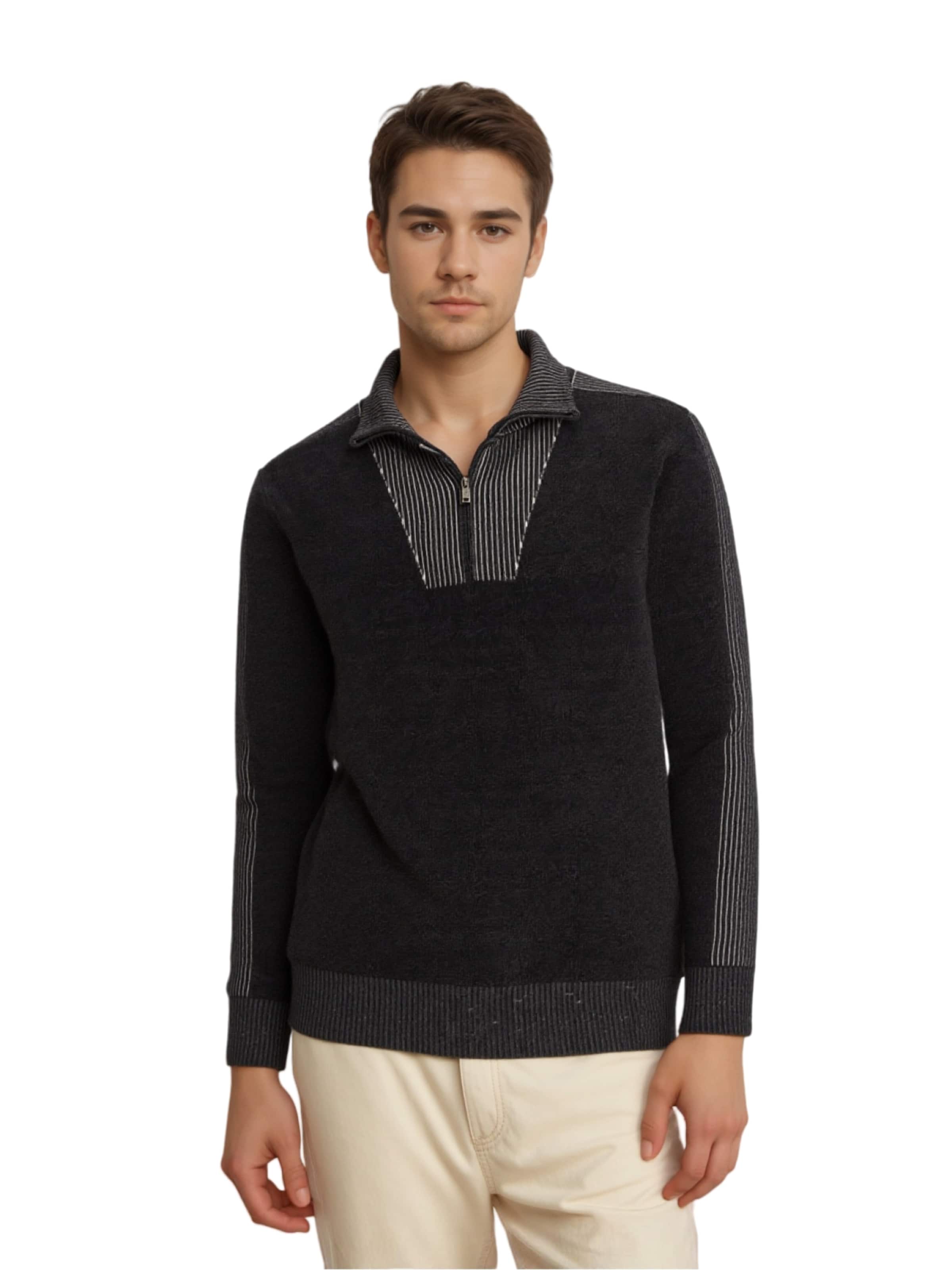 Pull-over 'Chenille' HAJO en gris : devant